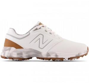 New Balance Golf Brighton White & Brown Cleats