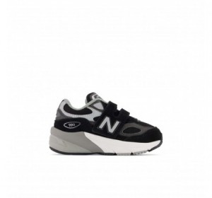 New Balance Infant 990v6 Hook & Loop Black & White